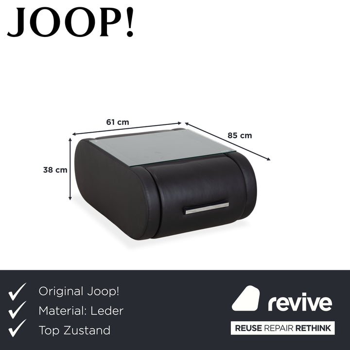 Joop! Swing Nachttisch Beistelltisch Sideboard Leder Schwarz mit Schublade und Ablage