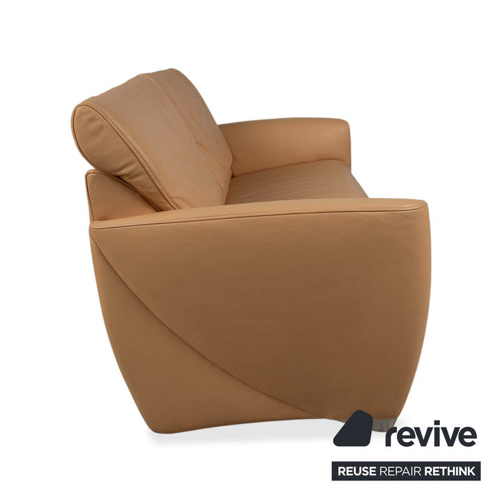Jori Angel 3250 Garnitur Leder Dreisitzer Zweisitzer Cognac Sofa Couch manuelle Funktion