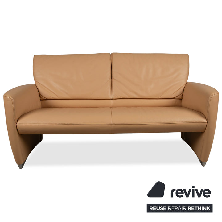 Jori Angel 3250 Garnitur Leder Dreisitzer Zweisitzer Cognac Sofa Couch manuelle Funktion