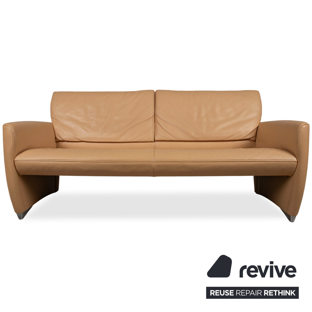 Jori Angel 3250 Garnitur Leder Dreisitzer Zweisitzer Cognac Sofa Couch manuelle Funktion