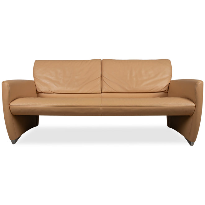 Jori Angel 3250 lederen driezitsbank cognac bank handmatige functie