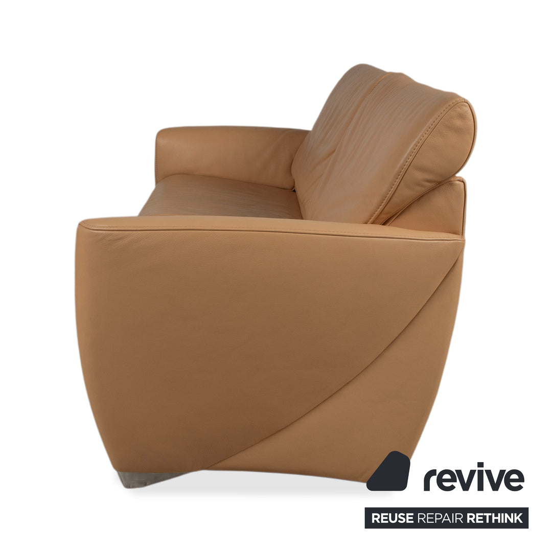 Jori Angel 3250 Leder Dreisitzer Cognac Sofa Couch manuelle Funktion