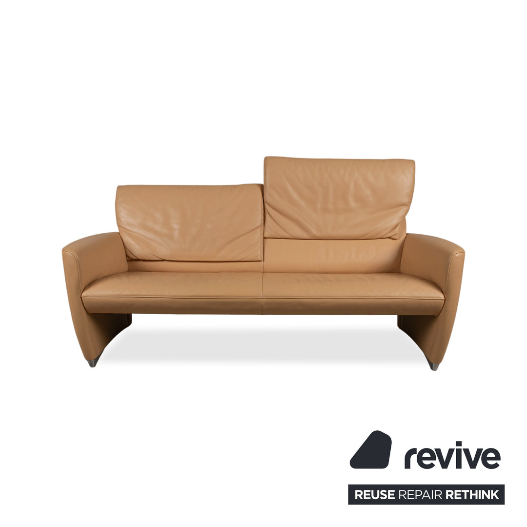 Jori Angel 3250 Leder Dreisitzer Cognac Sofa Couch manuelle Funktion