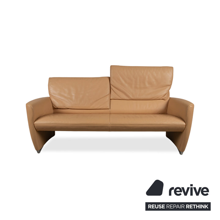 Jori Angel 3250 Leder Dreisitzer Cognac Sofa Couch manuelle Funktion