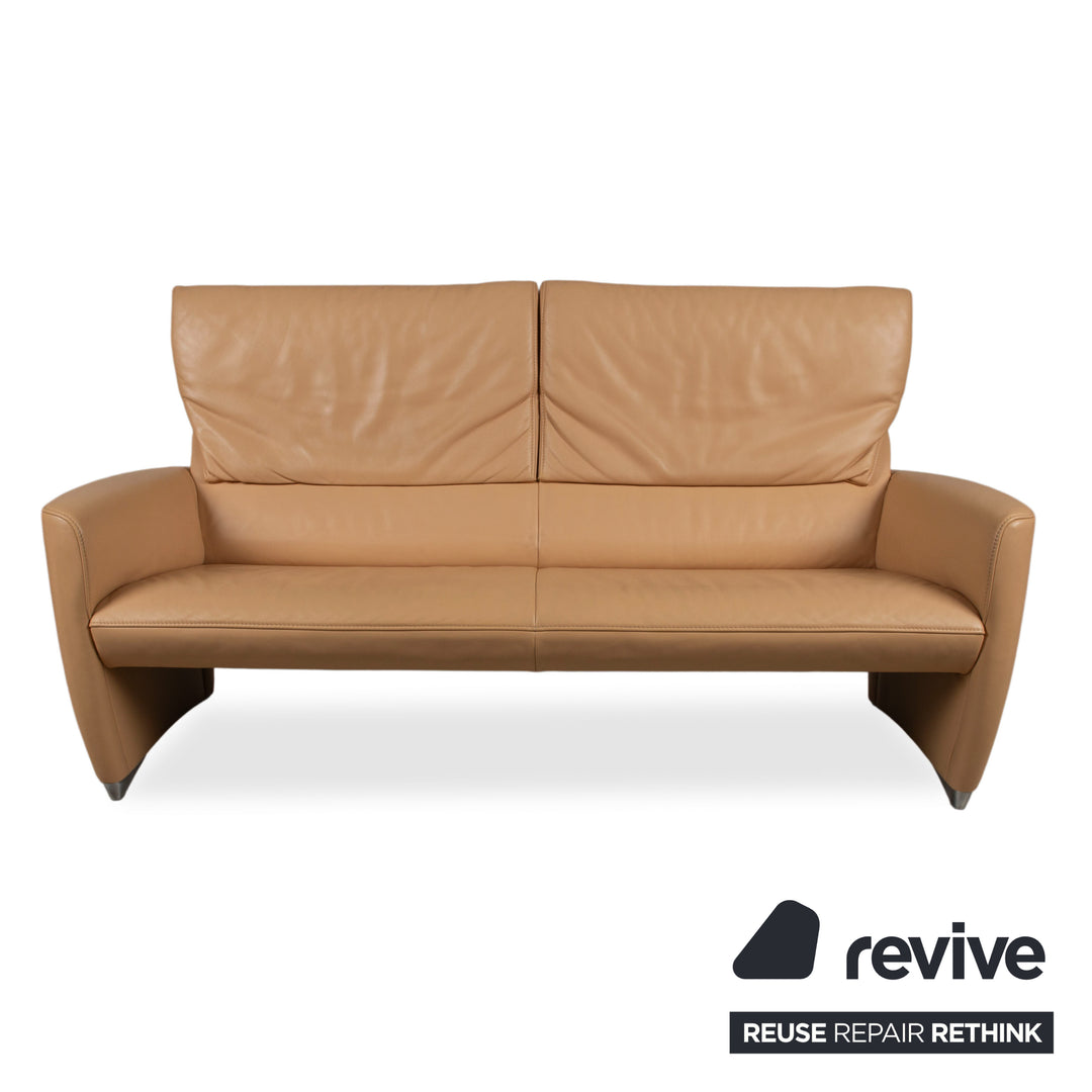 Jori Angel 3250 Leder Dreisitzer Cognac Sofa Couch manuelle Funktion