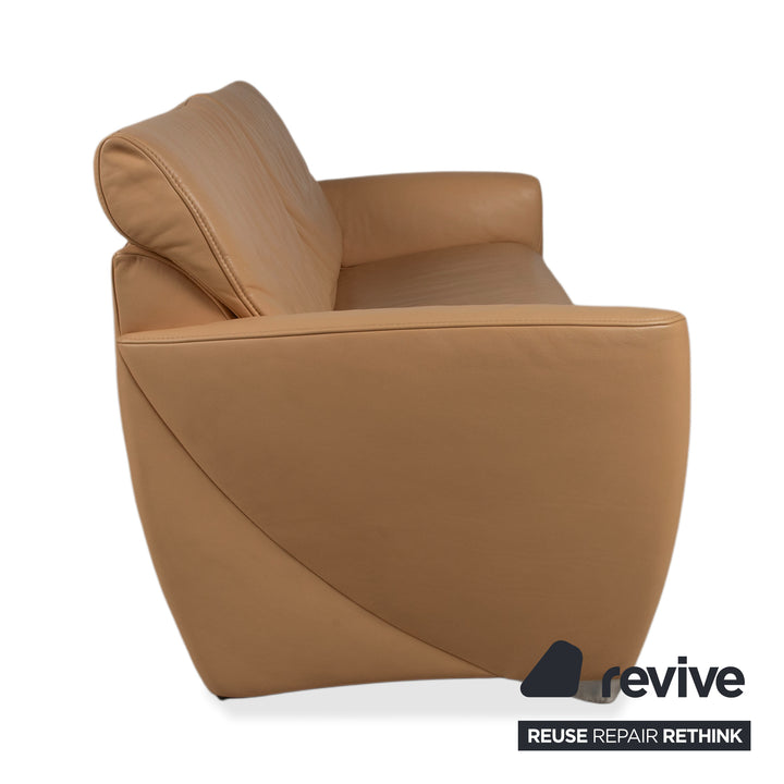 Jori Angel 3250 Leder Dreisitzer Cognac Sofa Couch manuelle Funktion