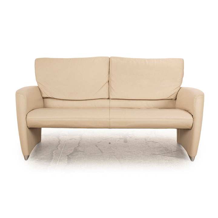 Jori Angel 3250 Leather Two Seater Cream Sofa Couch Manual Function