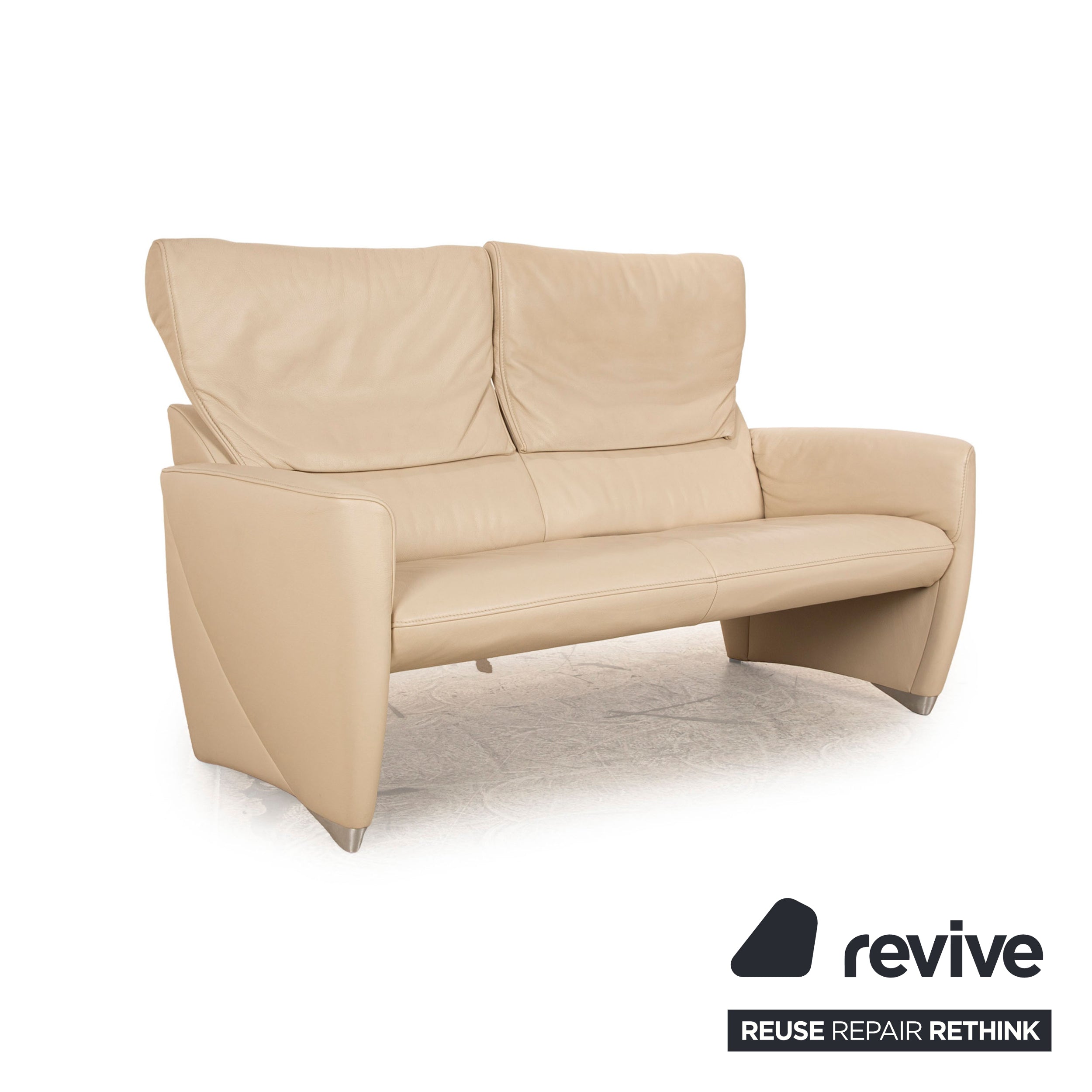 Jori Angel 3250 Leder Zweisitzer Creme Sofa Couch manuelle Funktion