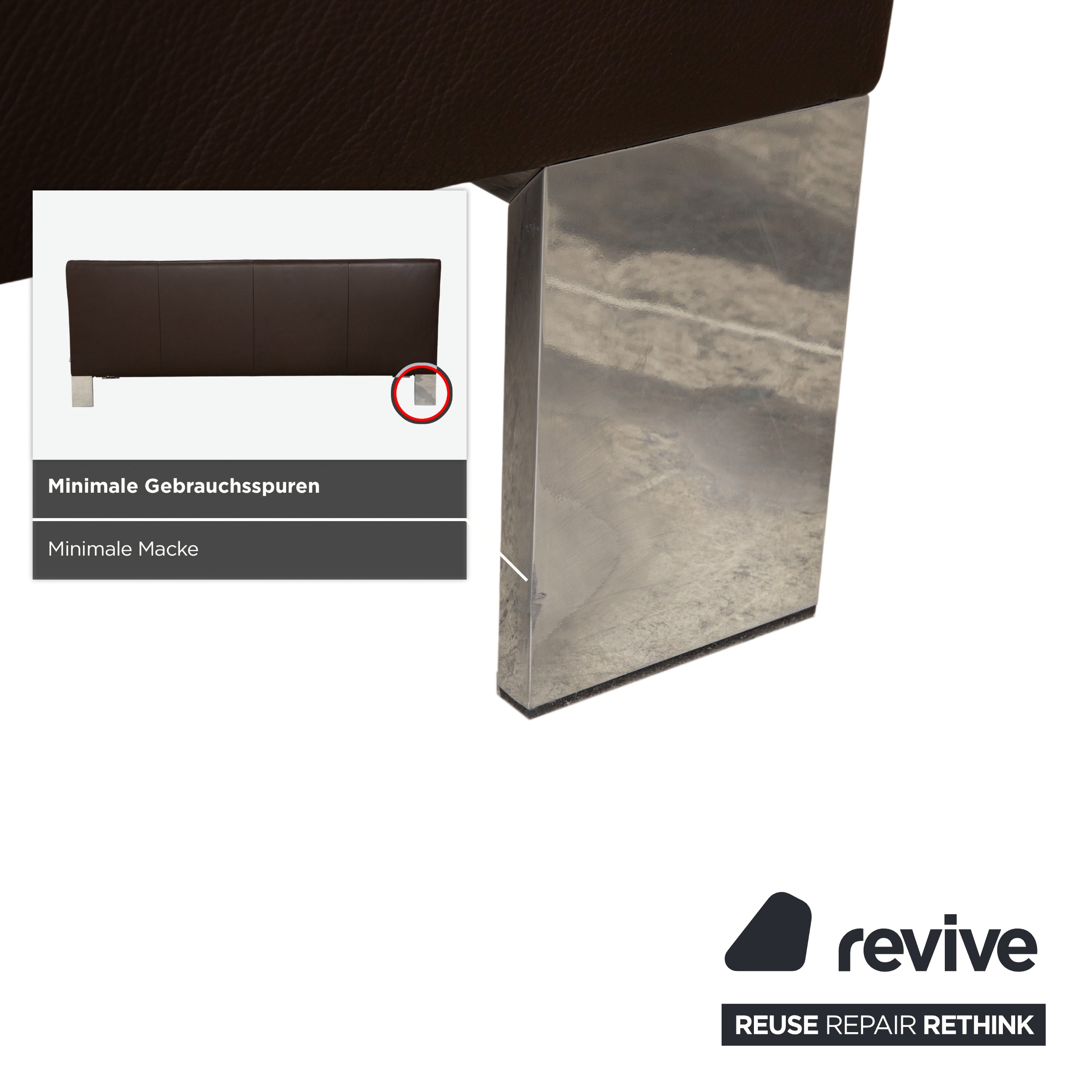 Jori Glove JR-8900 Leder Chrom Dreisitzer Braun Mokka manuelle Funktion