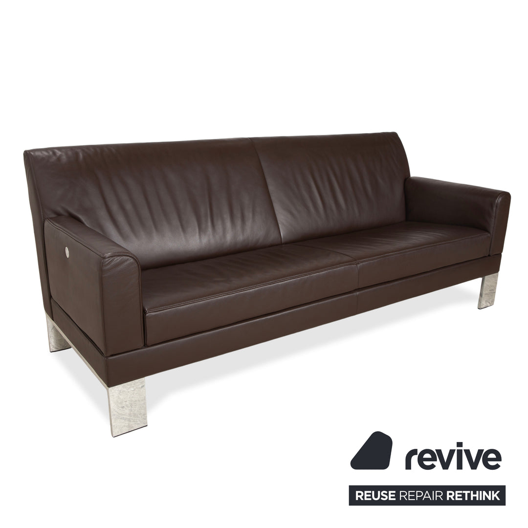 Jori Glove JR-8900 Leder Chrom Dreisitzer Braun Mokka manuelle Funktion