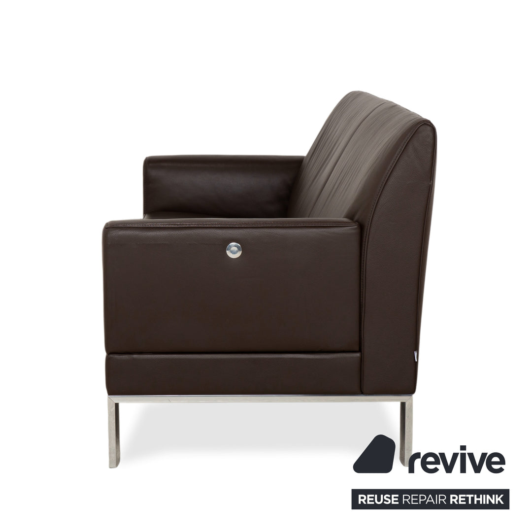 Jori Glove JR-8900 Leder Chrom Dreisitzer Braun Mokka manuelle Funktion