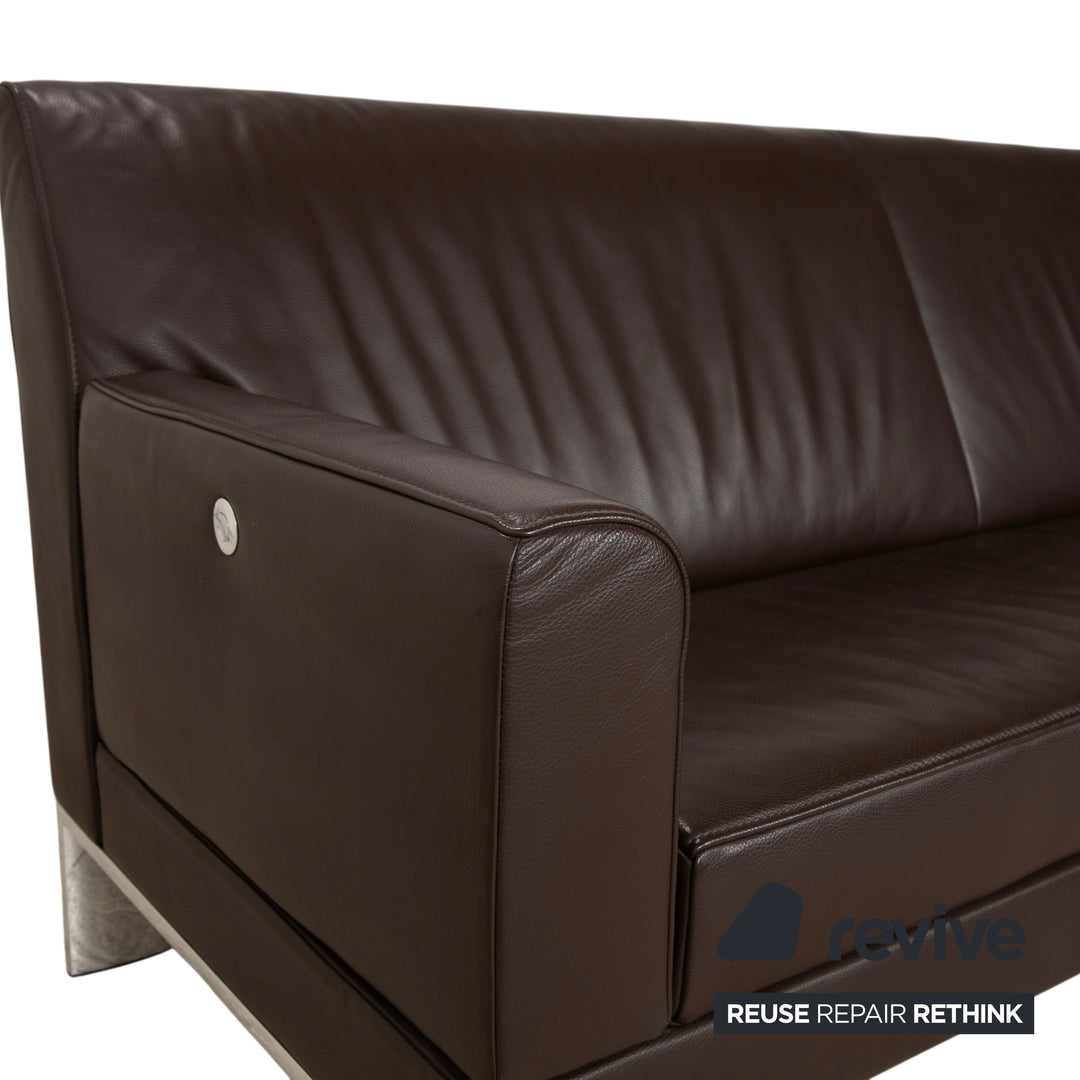 Jori Glove JR-8900 Leder Chrom Dreisitzer Braun Mokka manuelle Funktion