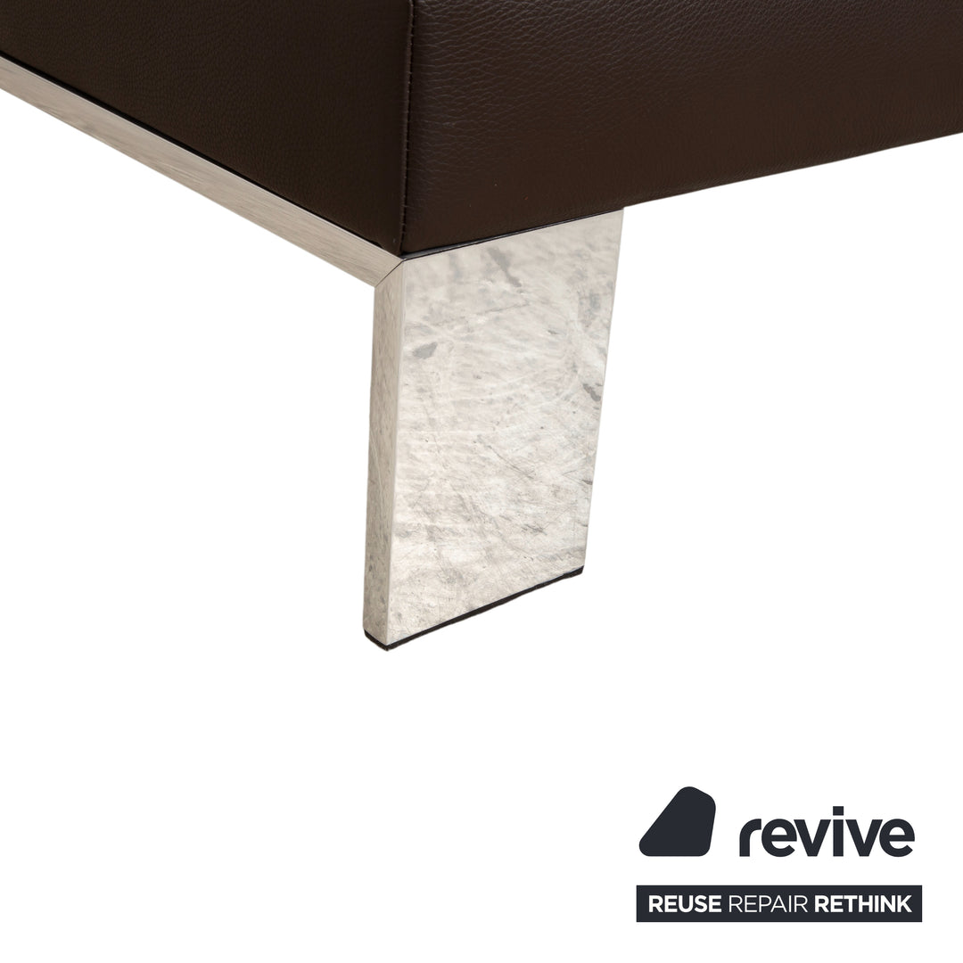 Jori Glove JR-8900 Leder Chrom Dreisitzer Braun Mokka manuelle Funktion