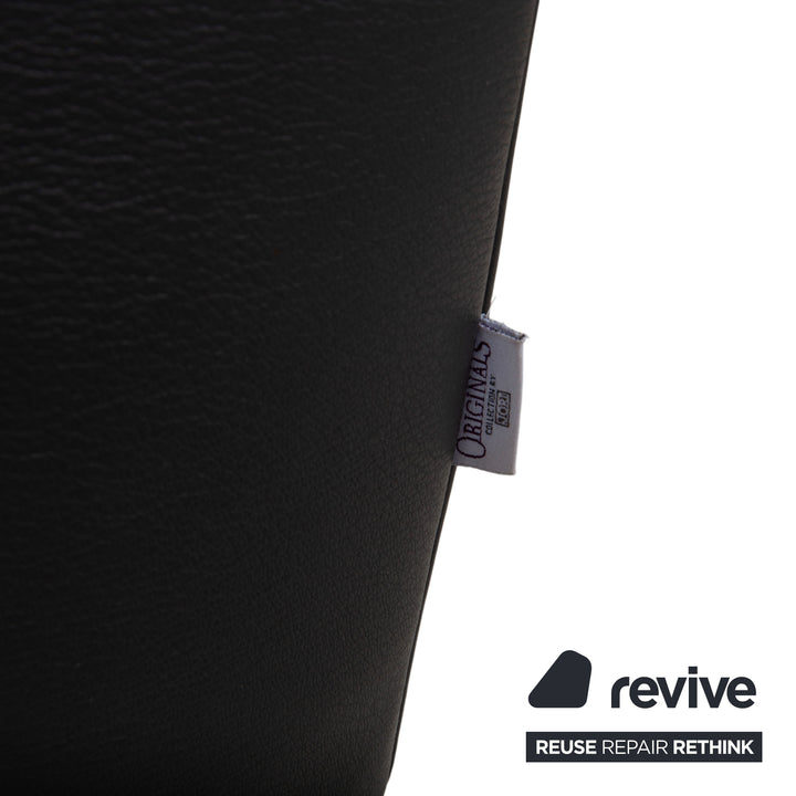 Canapé Jori Glove JR-8900 en cuir noir, deux places, fonction manuelle