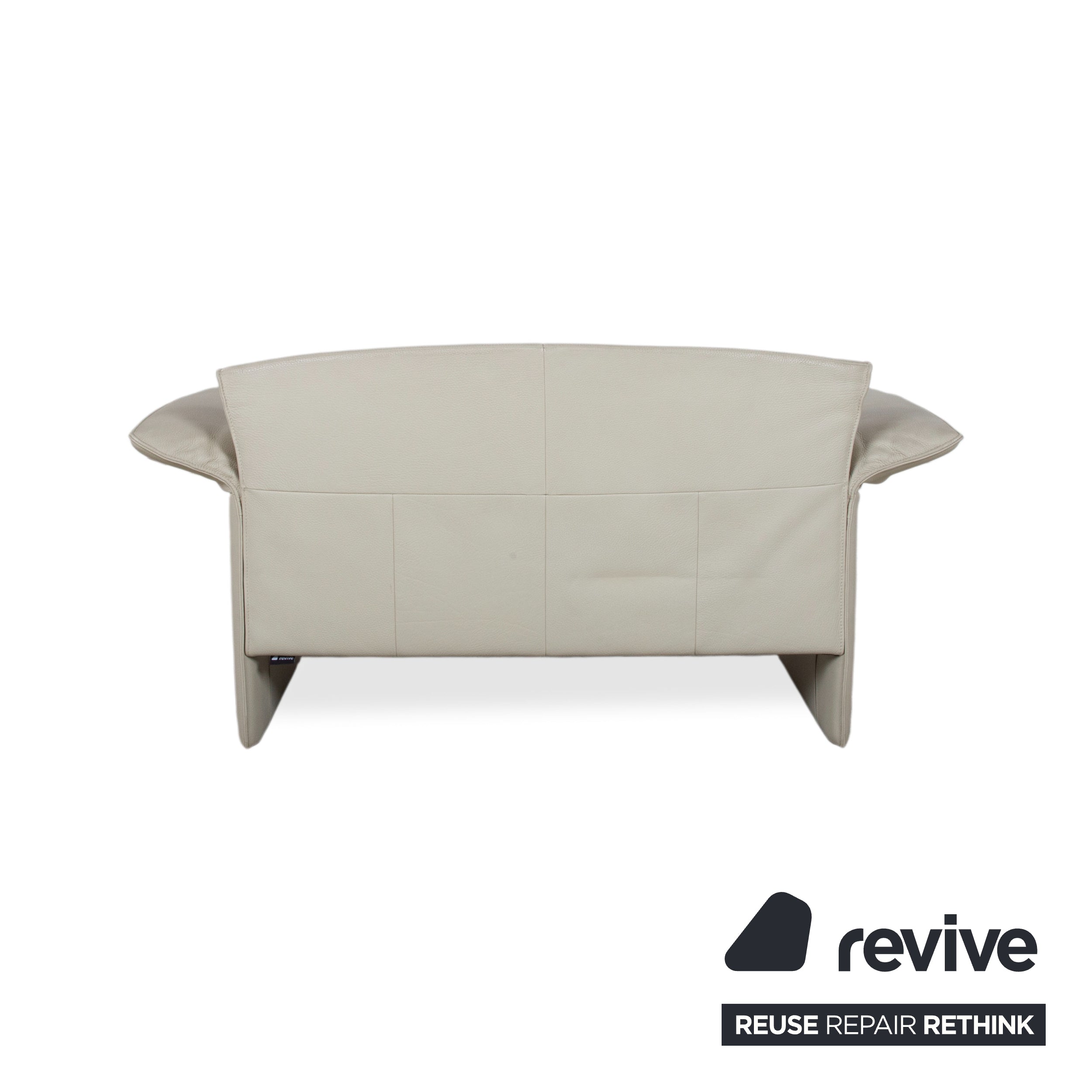 Jori JR 2700 Garnitur Leder 2x Zweisitzer Creme Beige Sofa Couch manuelle Funktion