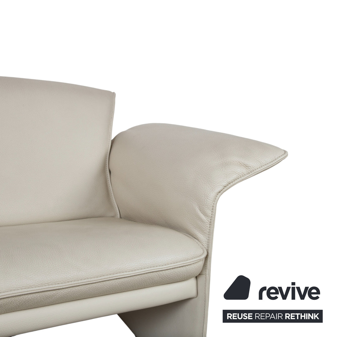 Jori JR 2700 Garnitur Leder Zweisitzer Sessel Creme Beige Sofa Couch manuelle Funktion