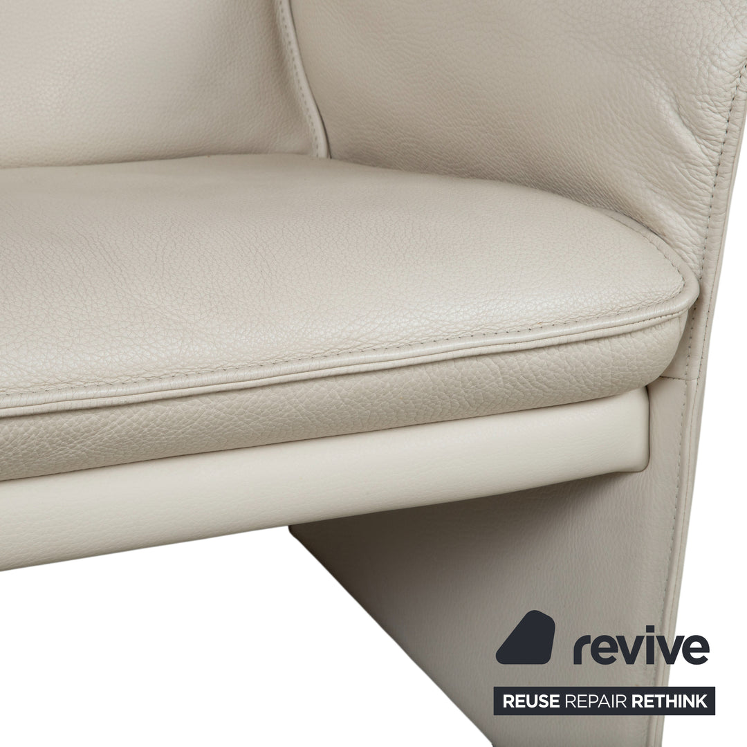 Jori JR 2700 Garnitur Leder Zweisitzer Sessel Creme Beige Sofa Couch manuelle Funktion