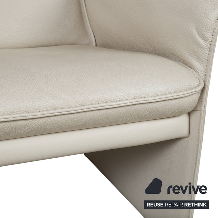Jori JR 2700 Garnitur Leder Zweisitzer Sessel Creme Beige Sofa Couch manuelle Funktion