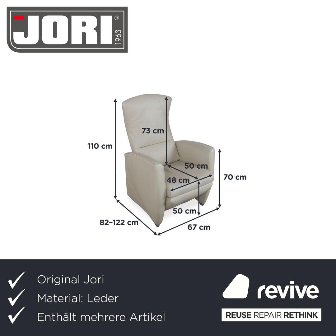 Jori JR 2700 Garnitur Leder Zweisitzer Sessel Creme Beige Sofa Couch manuelle Funktion