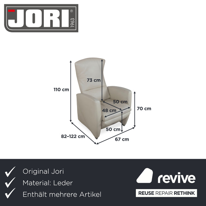 Jori JR 2700 Garnitur Leder Zweisitzer Sessel Creme Beige Sofa Couch manuelle Funktion