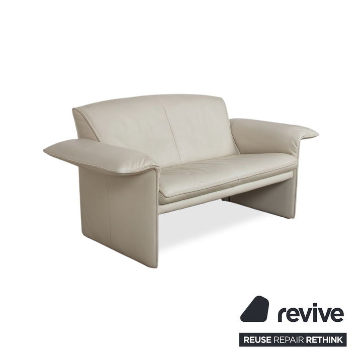 Jori JR 2700 Leder Zweisitzer Creme Beige Sofa Couch manuelle Funktion