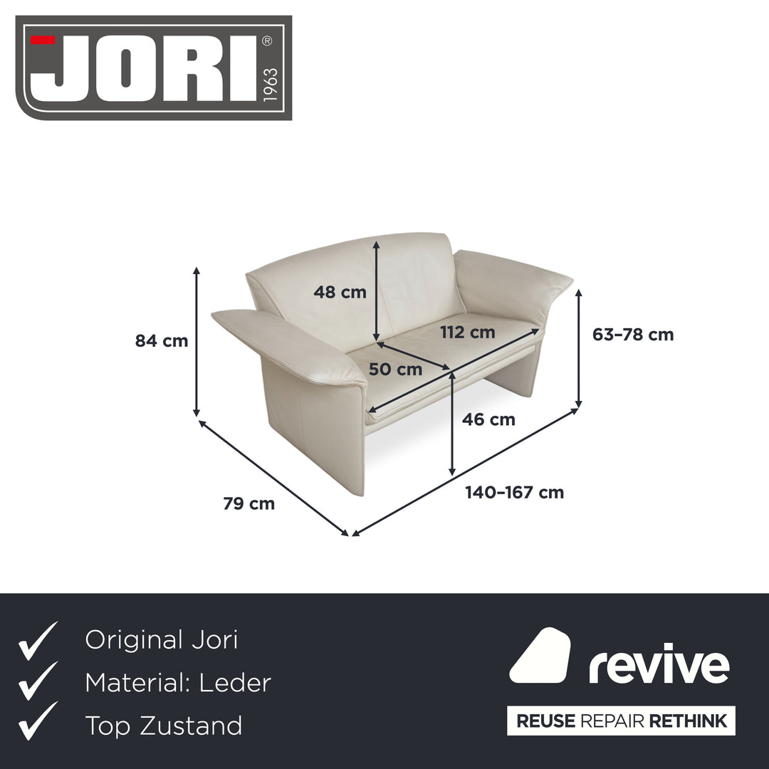 Jori JR 2700 Leder Zweisitzer Creme Beige Sofa Couch manuelle Funktion