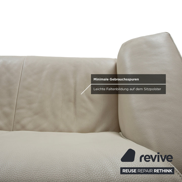 Jori JR 2700 Leder Zweisitzer Creme Beige Sofa Couch manuelle Funktion