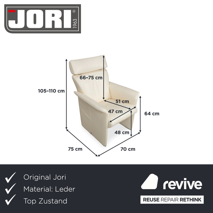 Jori JR 2758 Leder Sessel Creme Beige manuelle Funktion