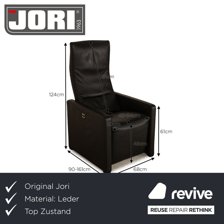 Jori JR 3170 Leather Armchair Black Electric Function