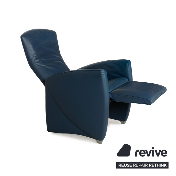 Jori JR 3290 Leder Sessel Blau manuelle Funktion Relaxfunktion