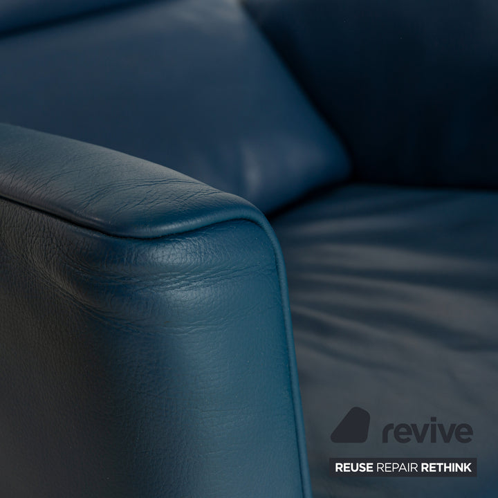 Jori JR 3290 leather armchair blue manual function relax function