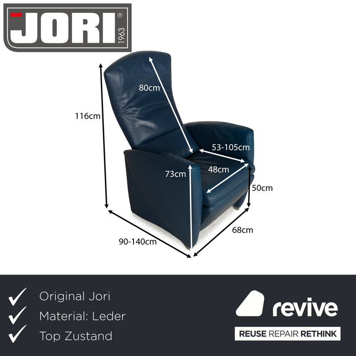 Jori JR 3290 Leder Sessel Blau manuelle Funktion Relaxfunktion