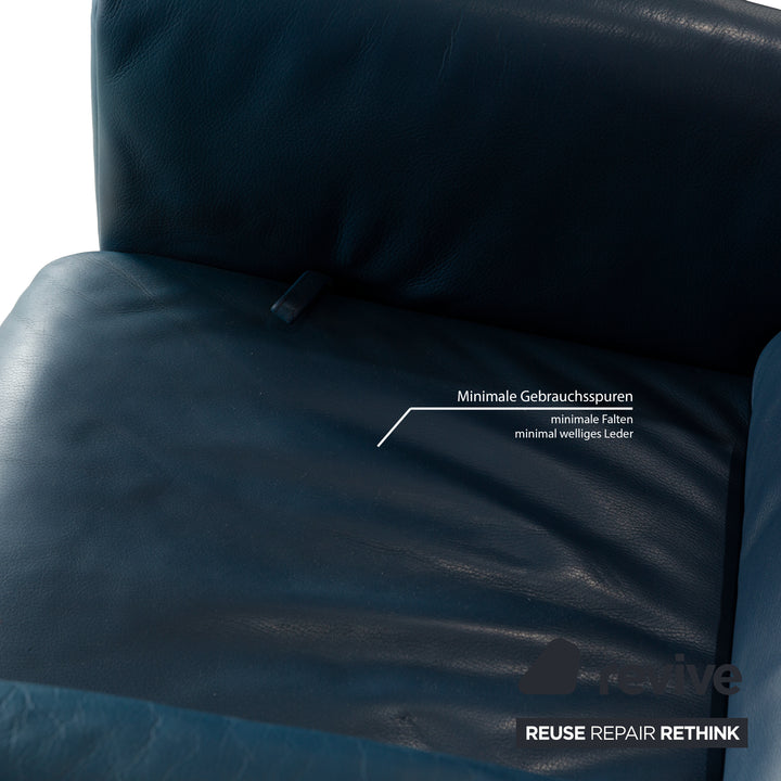 Jori JR 3290 Leder Sessel Blau manuelle Funktion Relaxfunktion