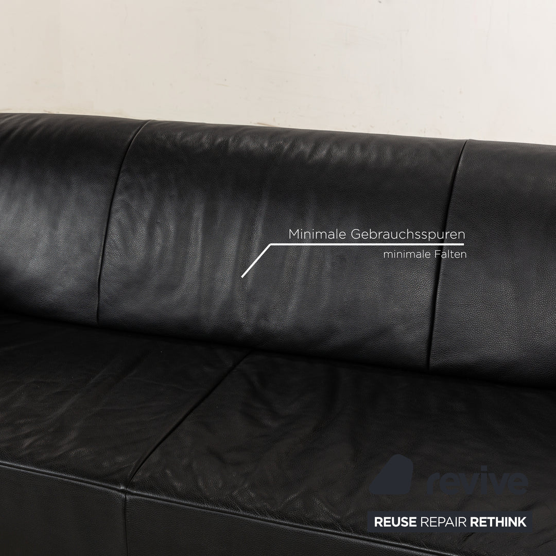 Jori JR-8100 Leather Three Seater Black Manual Function Sofa Couch