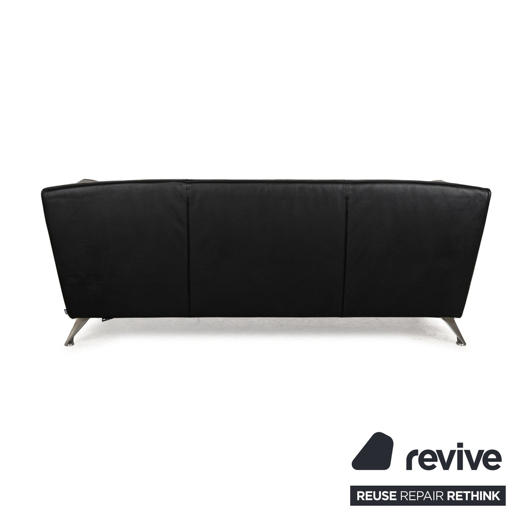 Jori JR-8100 Leather Three Seater Black Manual Function Sofa Couch