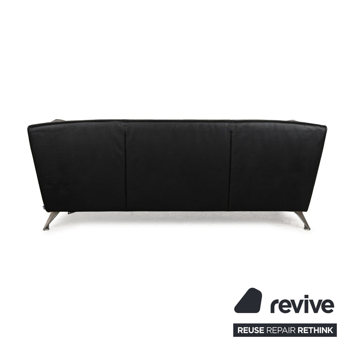 Jori JR-8100 Leather Three Seater Black Manual Function Sofa Couch
