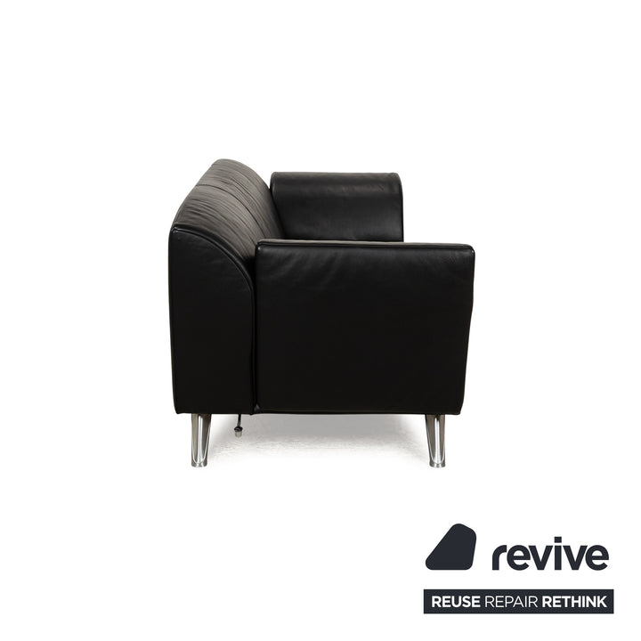 Jori JR-8100 Leather Three Seater Black Manual Function Sofa Couch