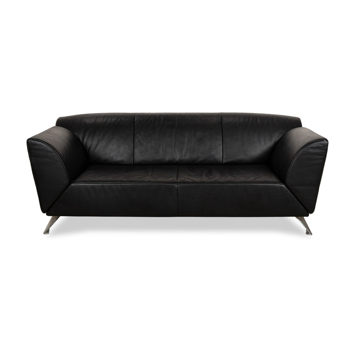 Jori JR-8100 Leather Three Seater Black Manual Function Sofa Couch