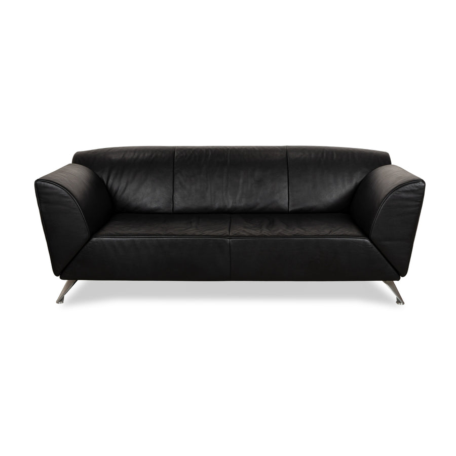 Jori JR-8100 Leather Three Seater Black Manual Function Sofa Couch