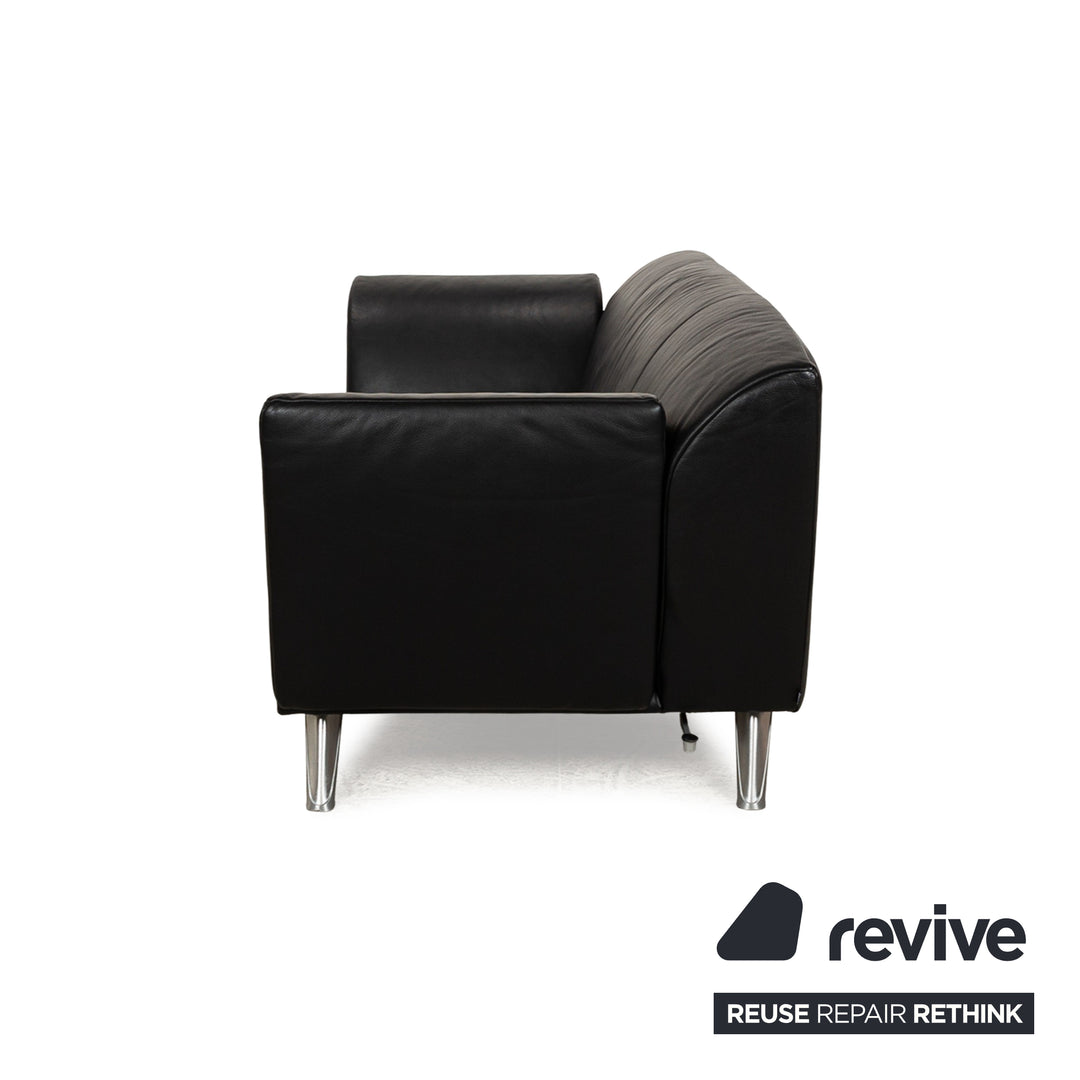 Jori JR-8100 Leather Three Seater Black Manual Function Sofa Couch