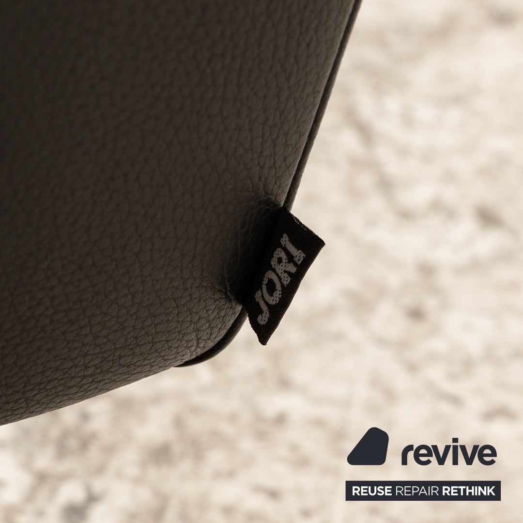 Jori JR-8100 Leather Three Seater Black Manual Function Sofa Couch