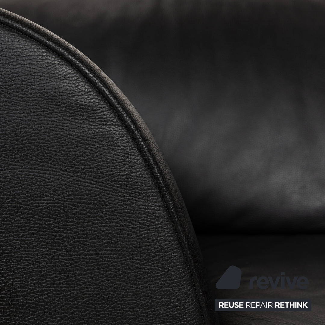 Jori JR-8100 Leather Three Seater Black Manual Function Sofa Couch