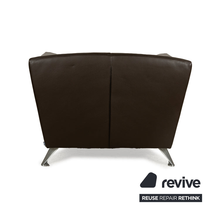 Fauteuil en cuir marron foncé Jori JR-8100, fonction manuelle