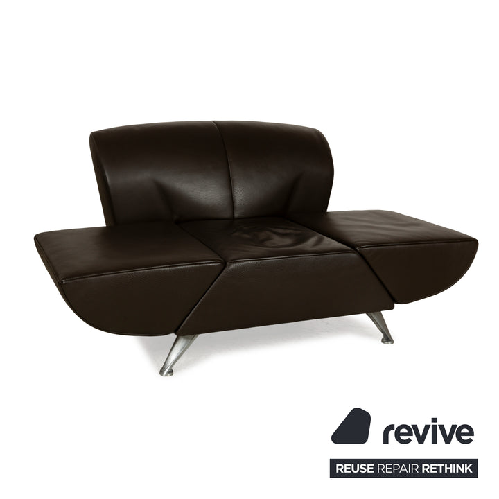 Fauteuil en cuir marron foncé Jori JR-8100, fonction manuelle