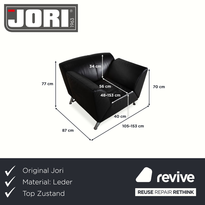 Jori JR-8100 Leder Sessel Schwarz manuelle Funktion