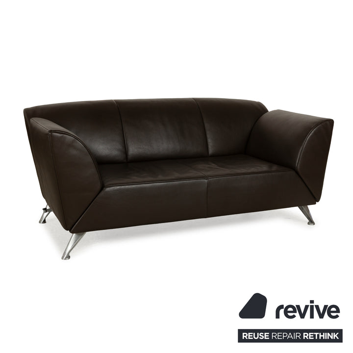 Jori JR-8100 Leather Two-Seater Dark Brown Manual Function Sofa Couch