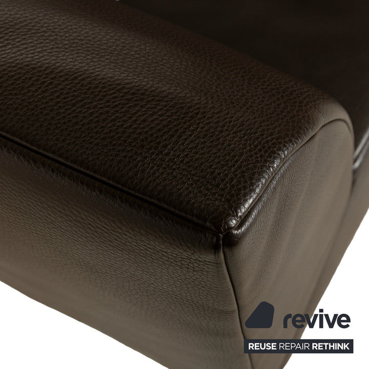 Jori JR-8100 Leather Two-Seater Dark Brown Manual Function Sofa Couch