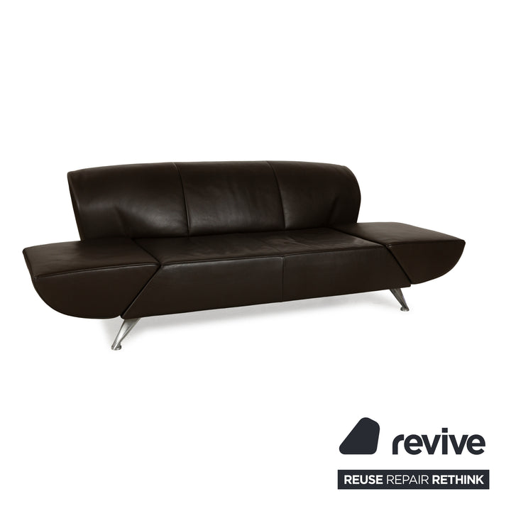 Jori JR-8100 Leather Two-Seater Dark Brown Manual Function Sofa Couch