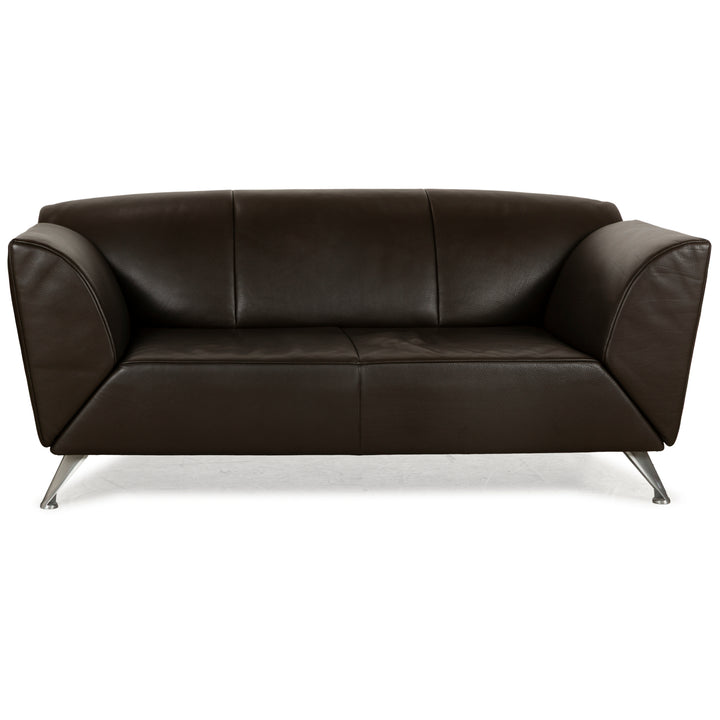 Jori JR-8100 Leather Two-Seater Dark Brown Manual Function Sofa Couch