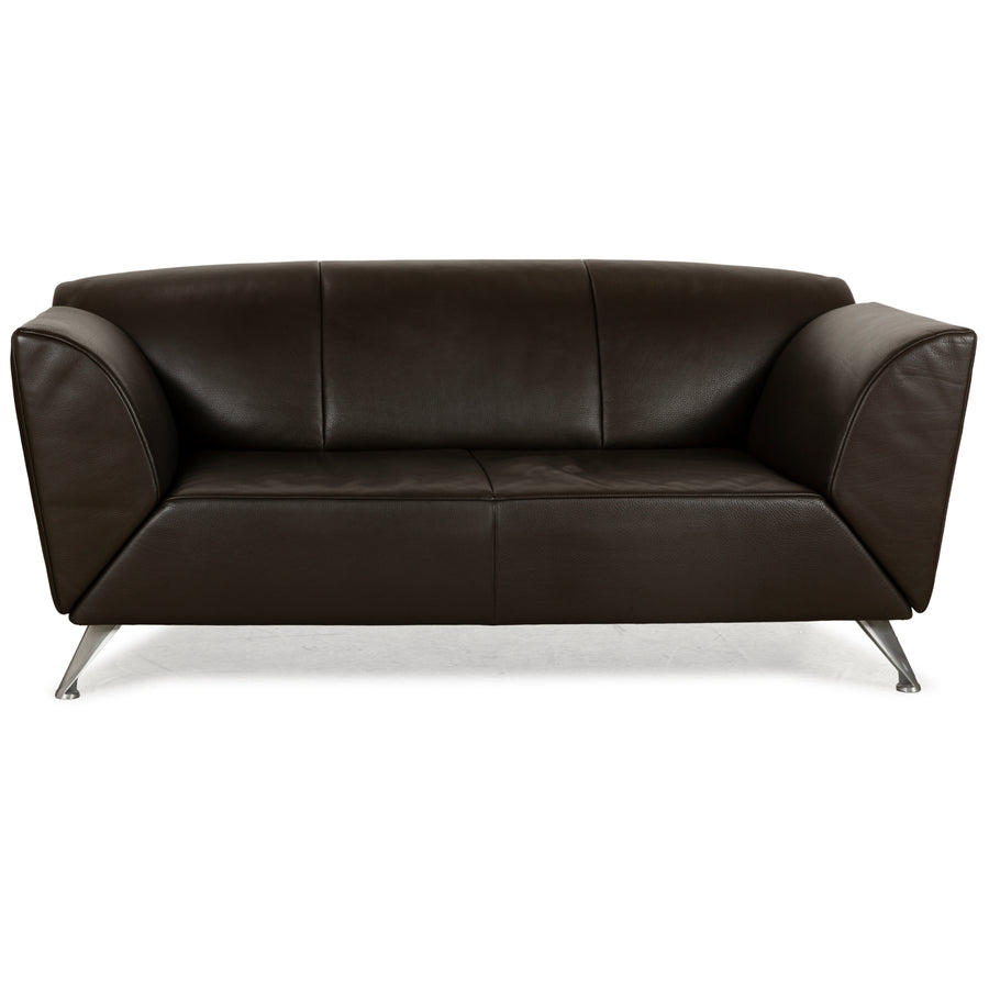 Jori JR-8100 Leather Two-Seater Dark Brown Manual Function Sofa Couch